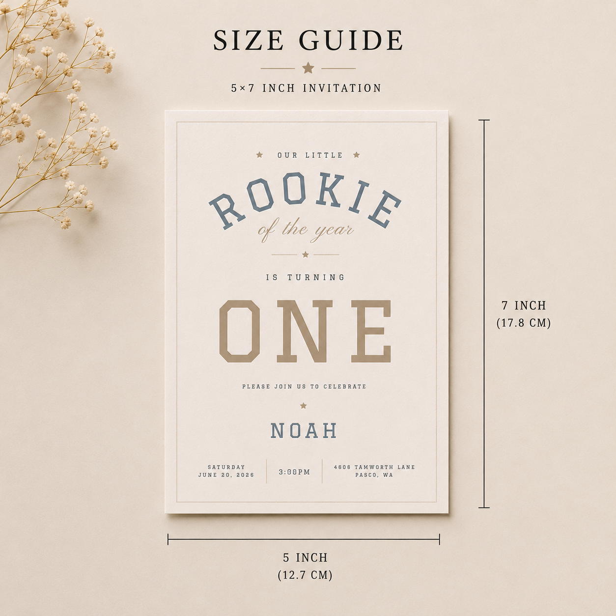 Rookie of the Year First Birthday Invitation
