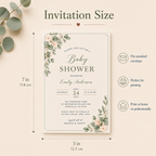 Botanical Baby Shower Invitation Template – Neutral Cream