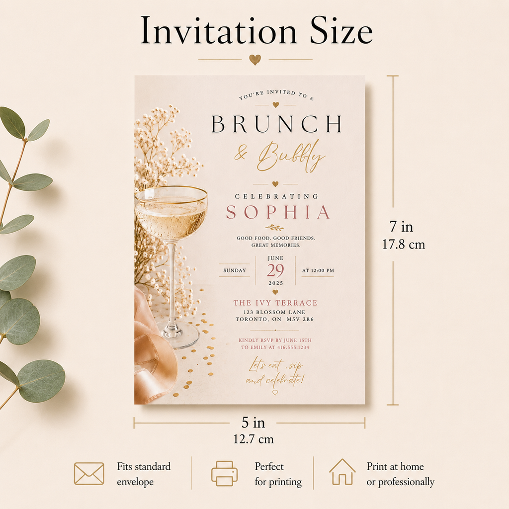 Brunch and Bubbly Invitation Template