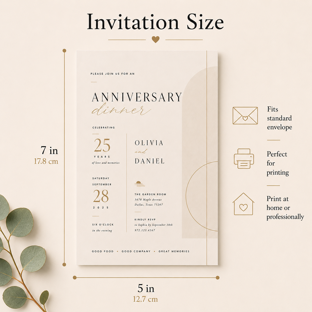 Anniversary Dinner Invitation Template – Elegant Minimal