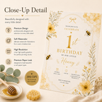 Bee First Birthday Invitation