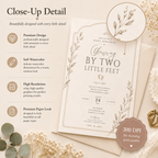 Growing by Two Little Feet Baby Sprinkle Invitation