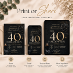 Milestone Birthday Halloween Invitation - Dark Gold & Cream