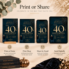 Milestone Birthday Halloween Invitation - Dark Navy & Gold