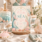 Watercolor Mermaid Birthday Invitation