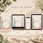 Watercolor Mermaid Birthday Invitation