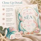 Watercolor Mermaid Birthday Invitation