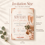 Size-Guide: Casual Family NYE Invitation, Champagne Blush Party Invite