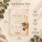 Casual Family NYE Invitation, Gold Cream New Year Party Invite