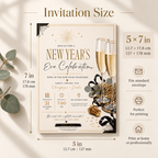 Casual Family NYE Invitation, Rose Gold Cream, Champagne Snacks