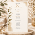 Party Menu Template - Cream & Gold