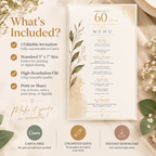 Party Menu Template - Cream & Gold