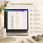 Party Menu Template - Cream & Gold
