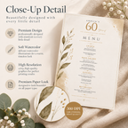 Party Menu Template - Cream & Gold