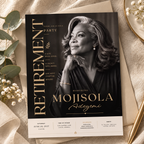 Retirement Party Invitation - Black & Gold