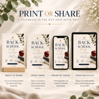 Back to School Party Invitation - Creme & Navy