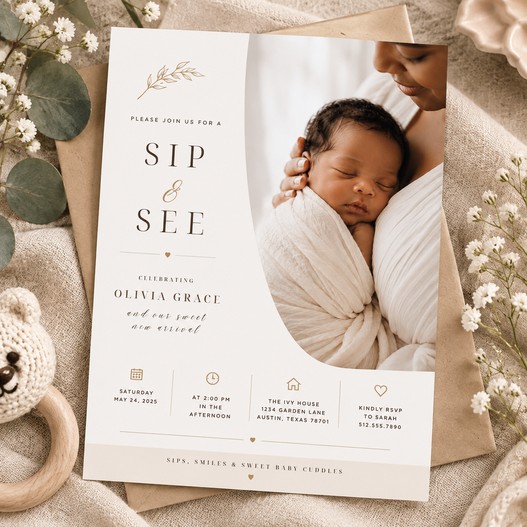 Sip and See Invitation Template