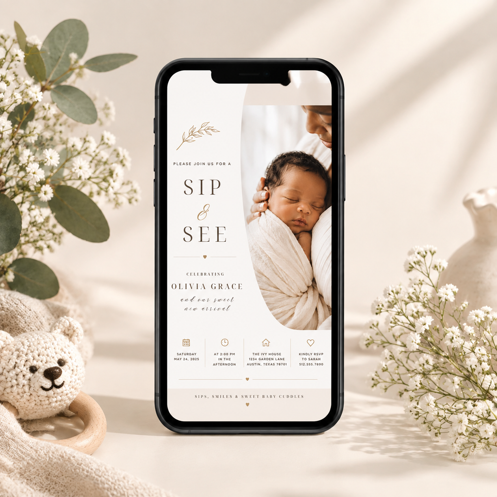 Sip and See Invitation Template
