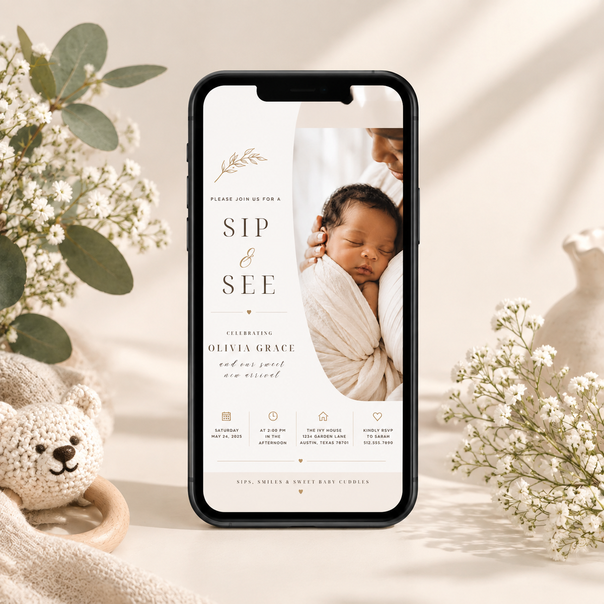 Sip and See Invitation Template