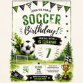 Watercolor Soccer Birthday Invitation