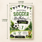 Watercolor Soccer Birthday Invitation