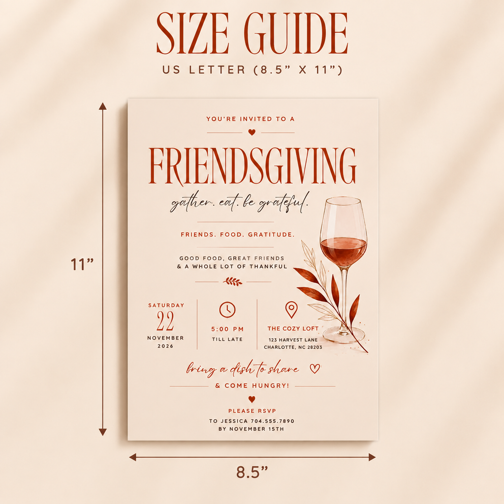 Thanksgiving Dinner Invitation - Cream & Rust