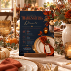 Thanksgiving Dinner Invitation - Navy & Rust