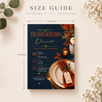 Thanksgiving Dinner Invitation - Navy & Rust