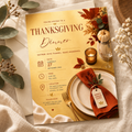 Thanksgiving Dinner Invitation - Rust & Gold