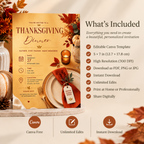 Thanksgiving Dinner Invitation - Rust & Gold