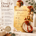 Thanksgiving Dinner Invitation - Rust & Gold