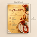 Thanksgiving Dinner Invitation - Rust & Gold