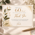 Thank You Card - Cream & Gold