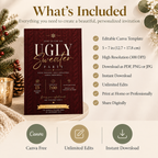 Ugly Sweater Party Invitation Christmas Sweater - Cream & Burgundy