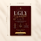 Ugly Sweater Party Invitation Christmas Sweater - Cream & Burgundy