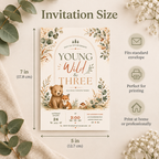 Young Wild Three Birthday Invitation