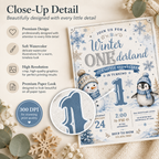 Winter ONEderland First Birthday Invitation