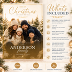 What’s Included: What’s included with the Christmas Photo Card Cream and Gold