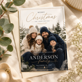 Hero: Christmas Photo Card – Dark Navy and Gold, elegant editable Canva holiday card
