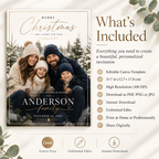 What’s Included: What’s included with the Christmas Photo Card Dark Navy and Gold