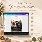 Easy to Personalize: Editing the Christmas Photo Card Dark Navy and Gold in Canva
