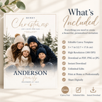 Styled: Christmas Photo Card Navy and Gold displayed in a festive holiday setting