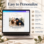 Easy to Personalize: Editing the Christmas Photo Card Navy and Gold in Canva