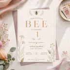 Bee First Birthday Invitation – printable template preview 2