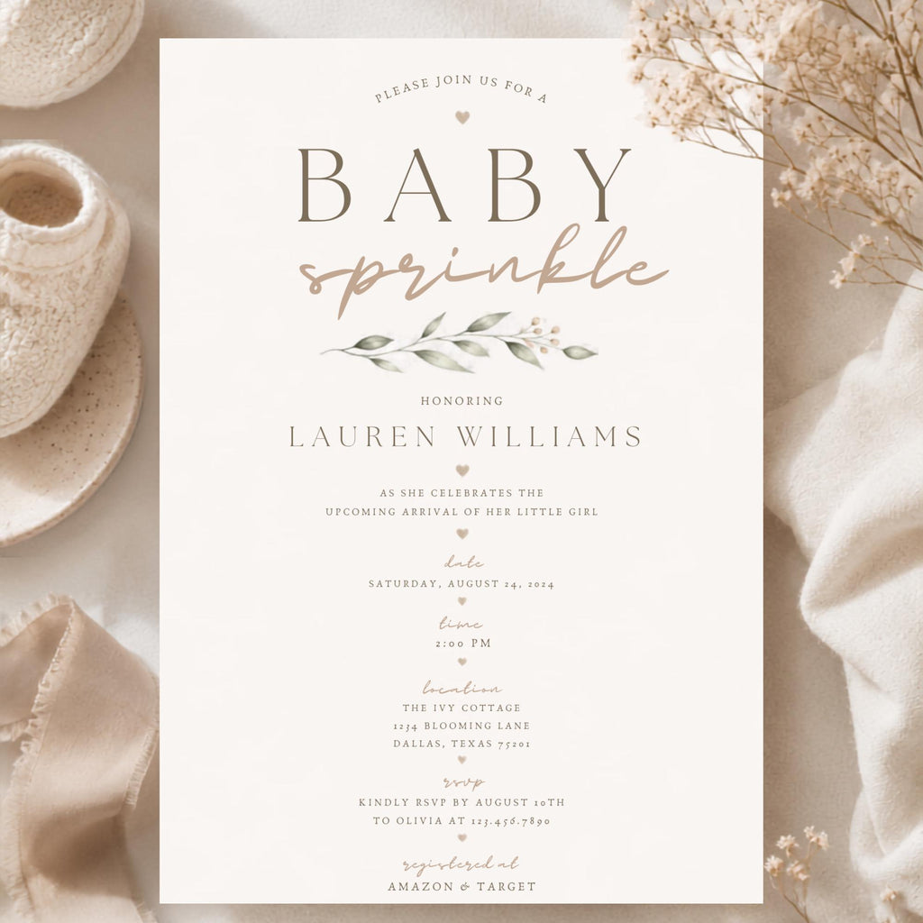 Minimal Neutral Baby Sprinkle preview 2