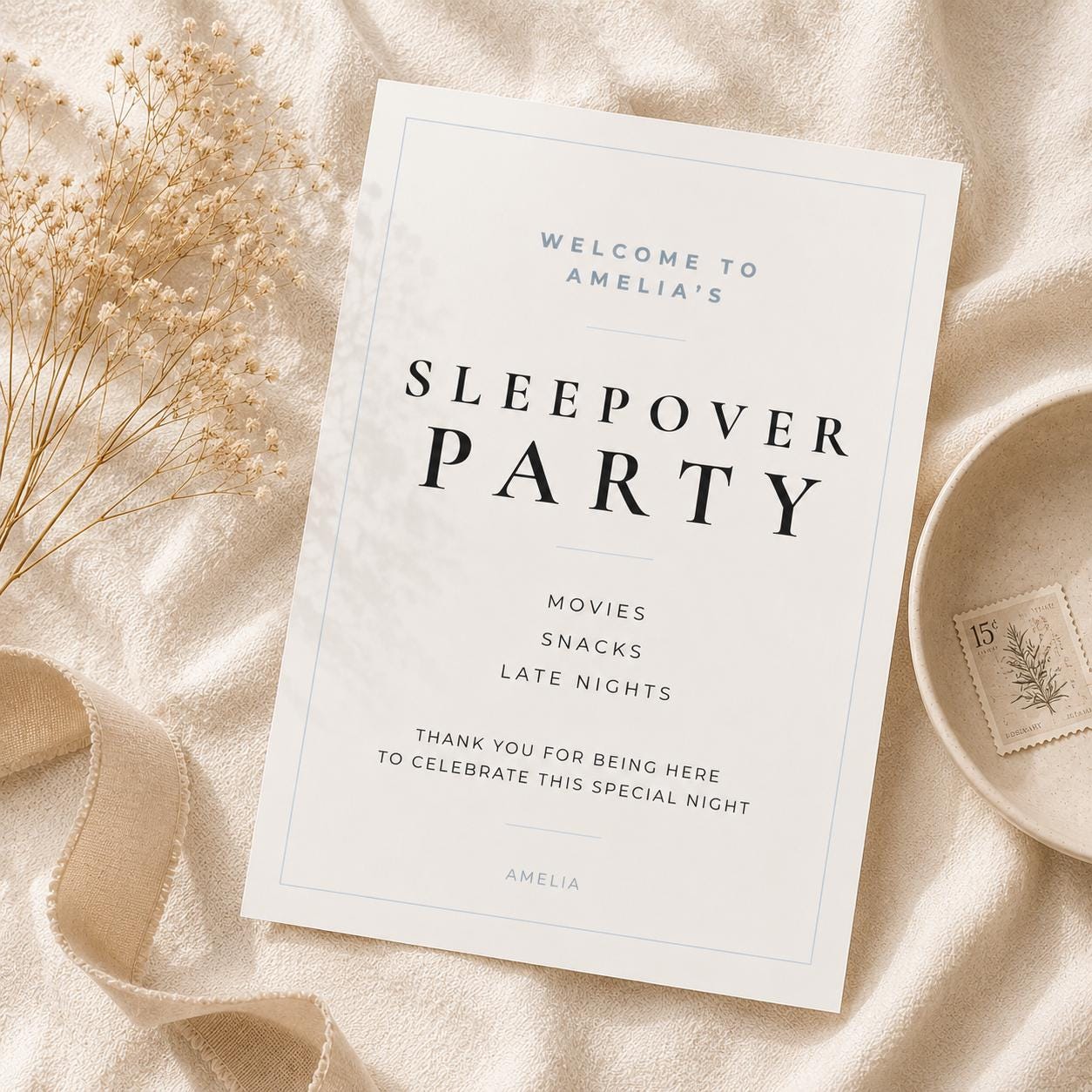 Sleepover Welcome Sign preview 3