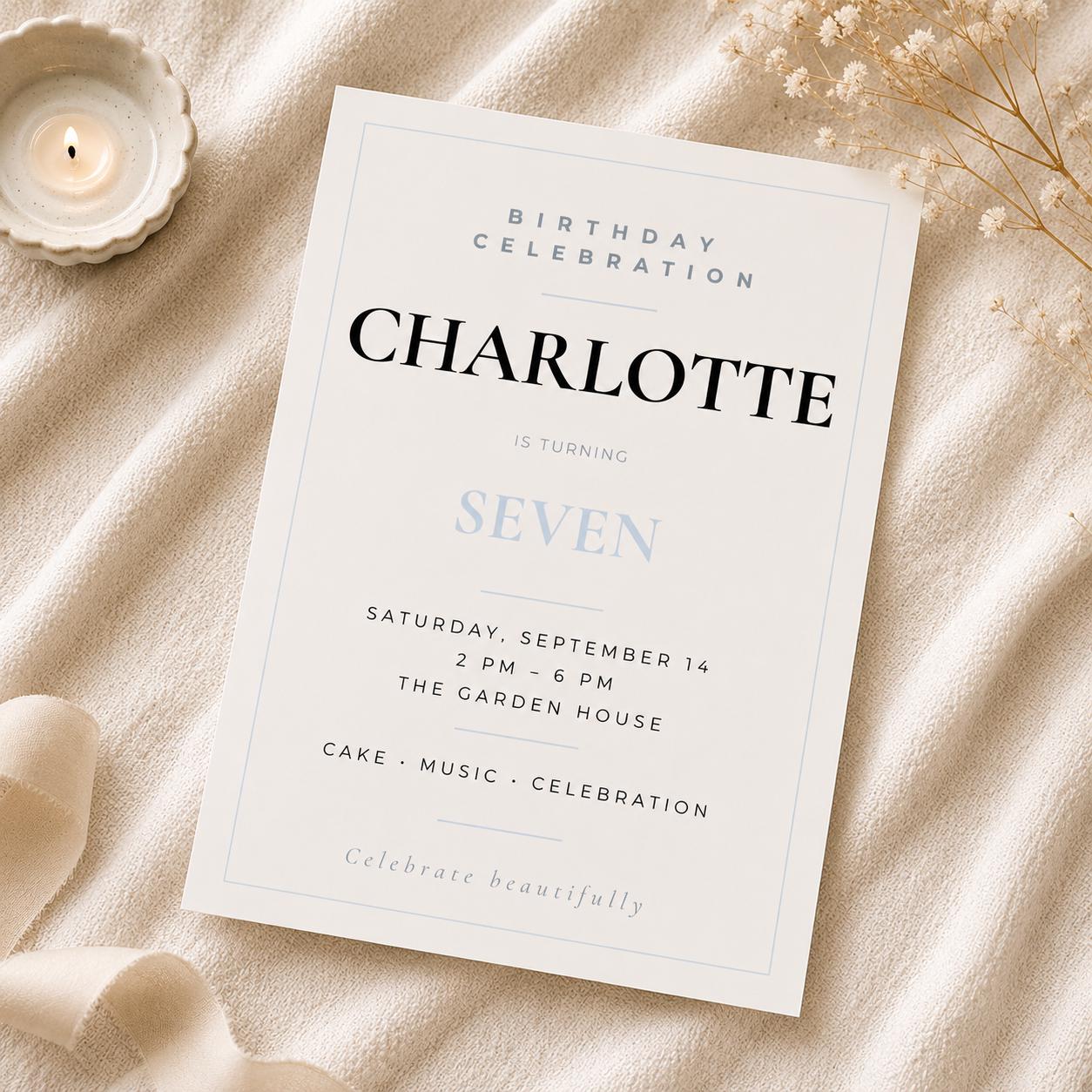 Modern Kids Birthday Invitation preview 3