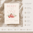 Berry Is One First Birthday Invitation Template preview 5