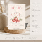 Berry Is One First Birthday Invitation Template preview 6