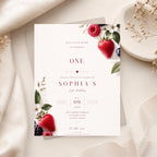 Berry First Birthday Invitation – printable template preview 2